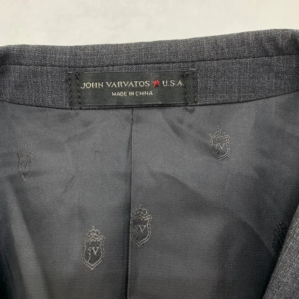 John Varvatos Mens 38S Bedford Jacket 100% Wool Sport Coat Blazer Suit Gray Grey